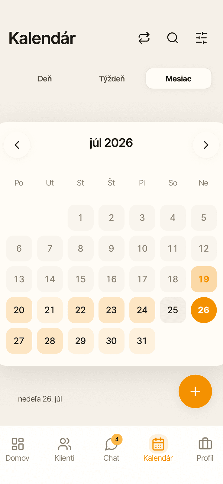 Kalendár a rezervácie