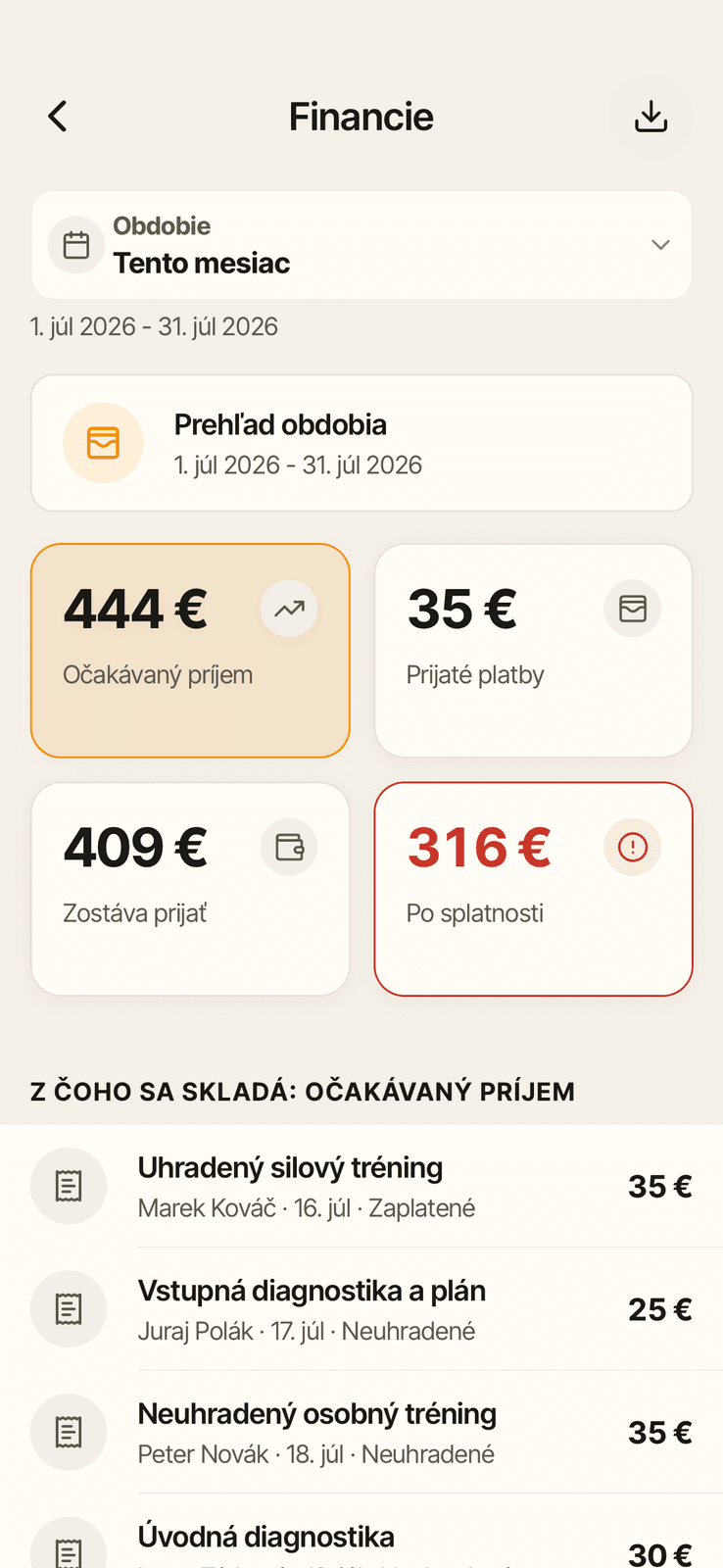 Finance — period overview